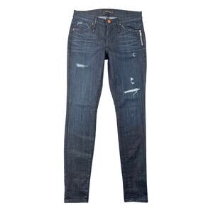 Calvin Rucker Heartbreaker Skinny Jeans Dark Wash Distressed Zip Detail USA - 28